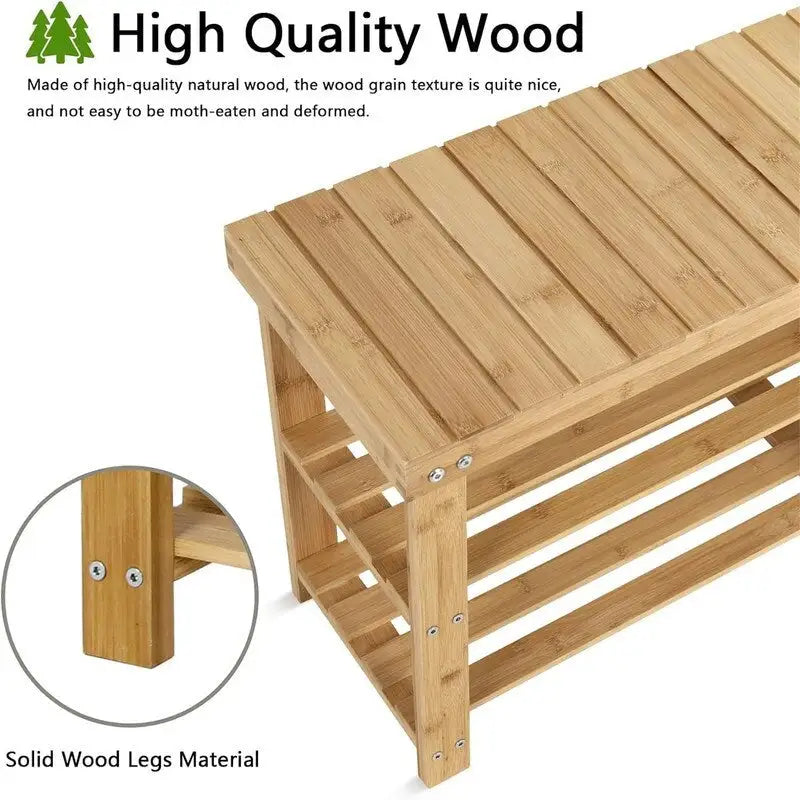 Banc à chaussures pour entrée - 33,5P x 11,02L x 17,7H