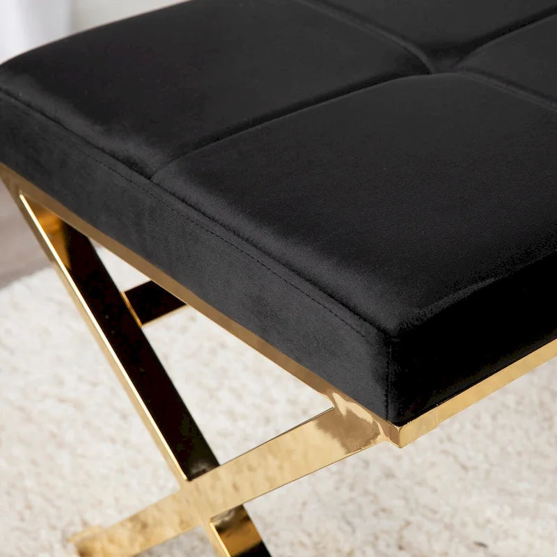 Banc d'entrée en velours Tormayne SEI Furniture