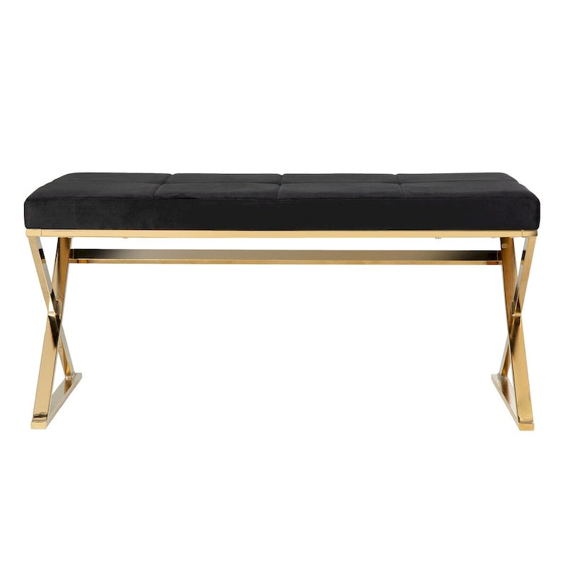 Banc d'entrée en velours Tormayne SEI Furniture