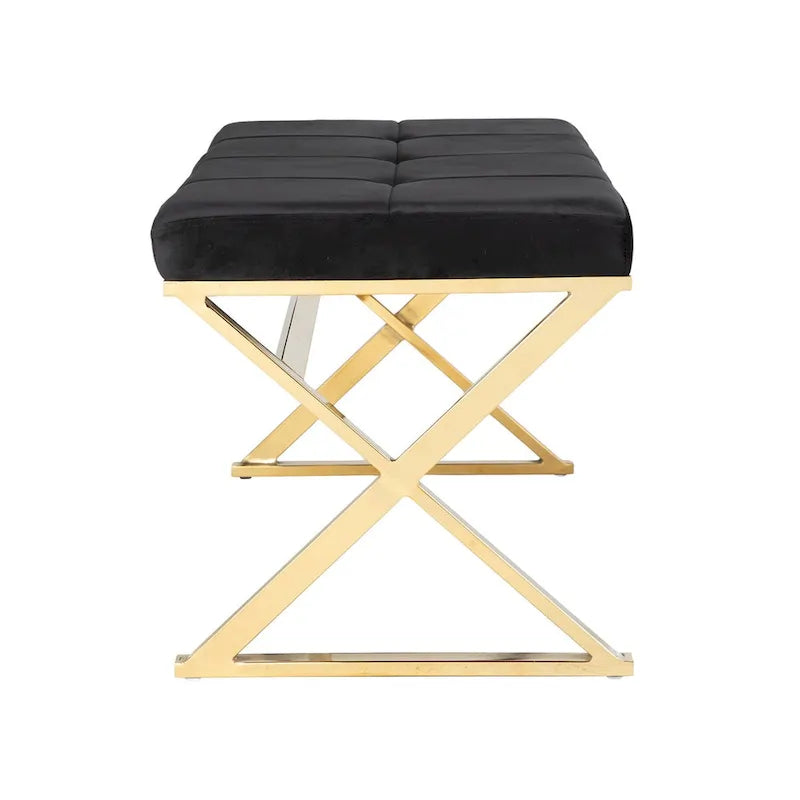 Banc d'entrée en velours Tormayne SEI Furniture