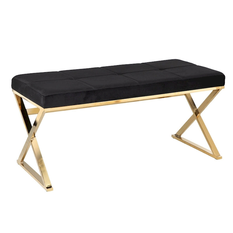 Banc d'entrée en velours Tormayne SEI Furniture