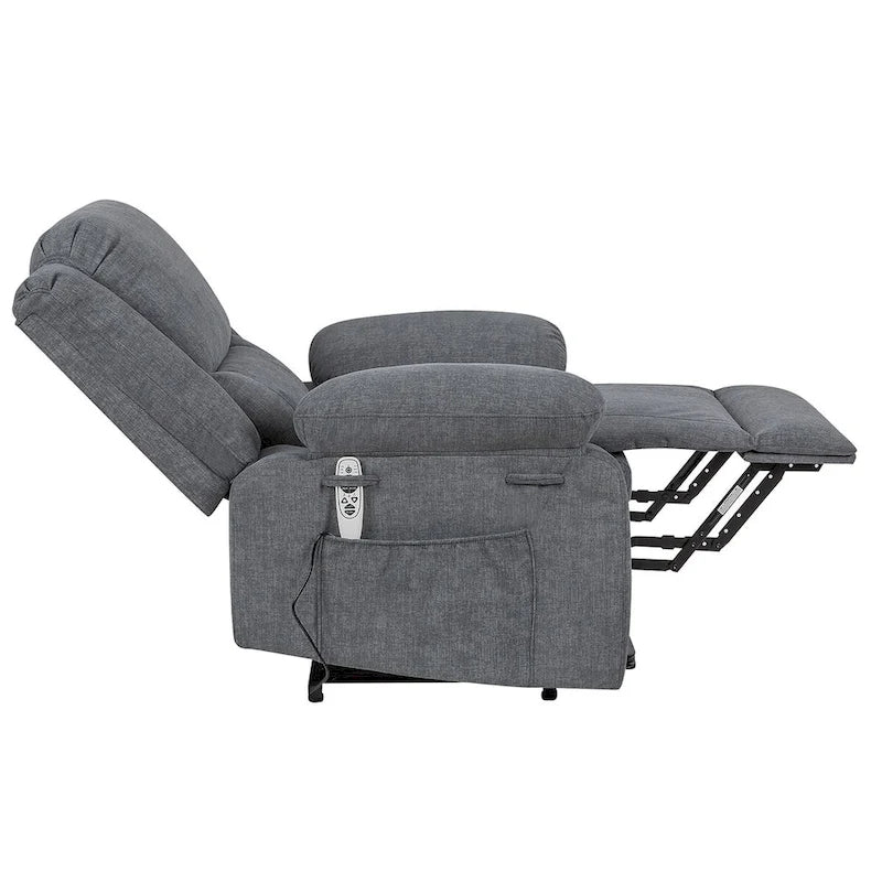 Fauteuil inclinable releveur électrique grande taille robuste avec massage et chauffage pour personnes âgées