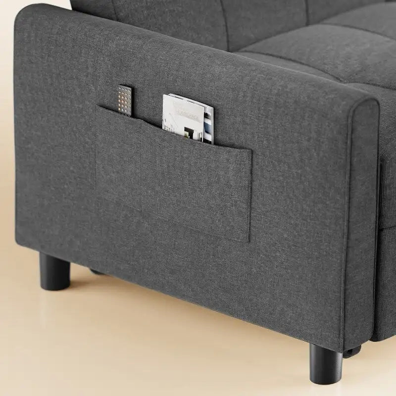 Rozkładana sofa 3 w 1 z wysuwanym łóżkiem i regulowanym oparciem