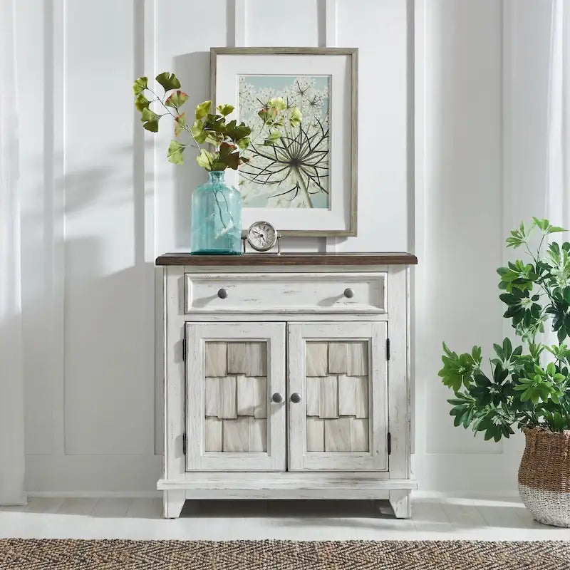 Meuble d'appoint River Place Riverstone blanc et tabac