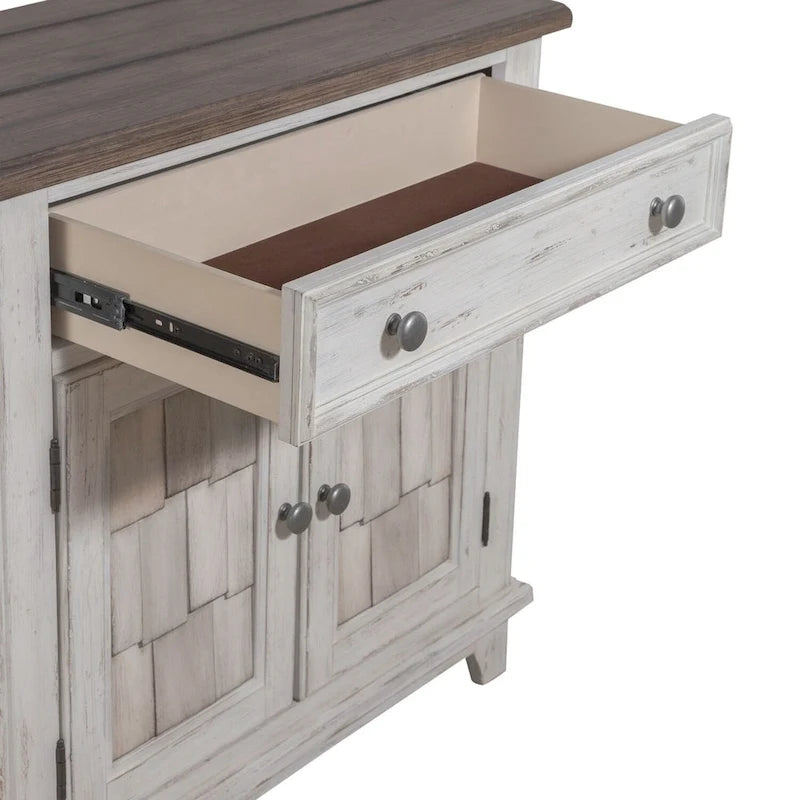 Meuble d'appoint River Place Riverstone blanc et tabac