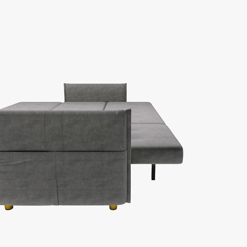 98.43 Nowoczesna, minimalistyczna rozkładana sofa narożna w kształcie litery LOdporna na zarysowania i wodoodporna, stelaż z litego drewna