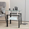 Table de thé/café/d'appoint carrée moderne en verre trempé - 17,72 long. x 17,72 larg. x 20,5 haut.