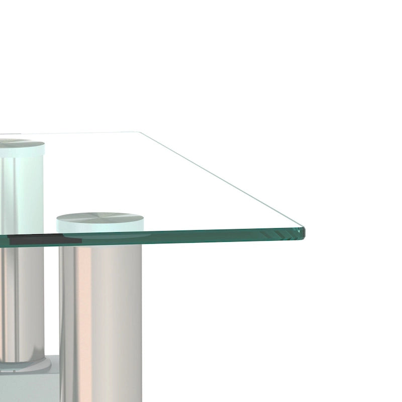 Table de thé/café/d'appoint carrée moderne en verre trempé - 17,72 long. x 17,72 larg. x 20,5 haut.