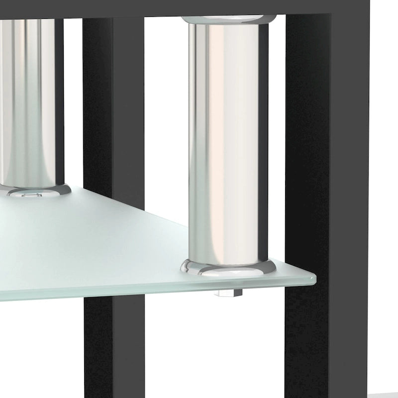 Table de thé/café/d'appoint carrée moderne en verre trempé - 17,72 long. x 17,72 larg. x 20,5 haut.