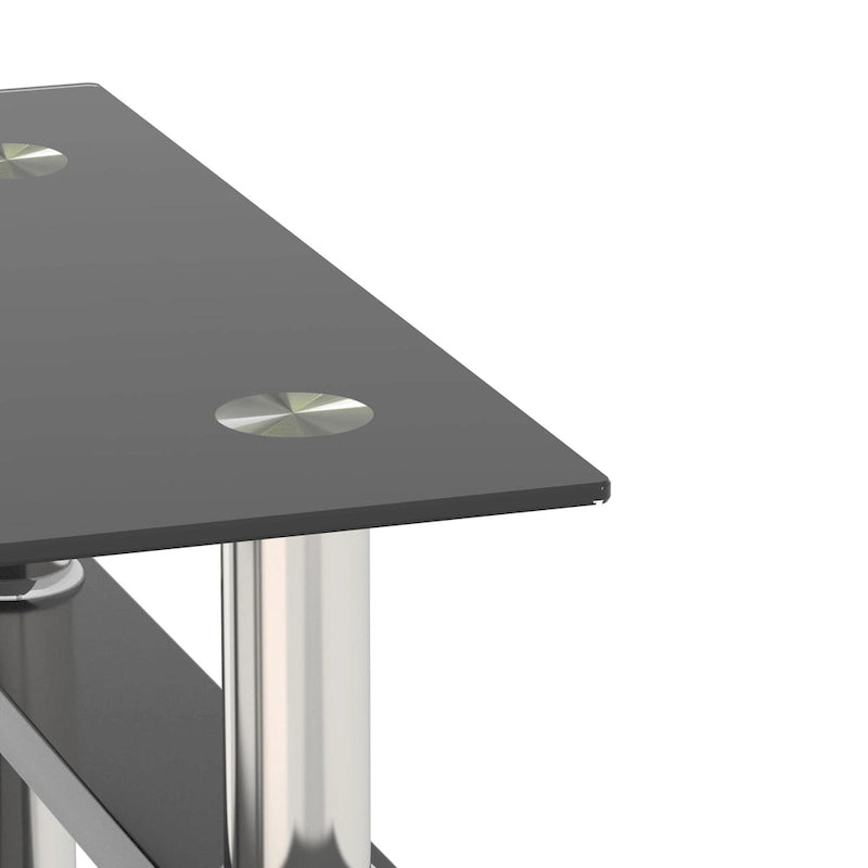 Table de thé/café/d'appoint carrée moderne en verre trempé - 17,72 long. x 17,72 larg. x 20,5 haut.