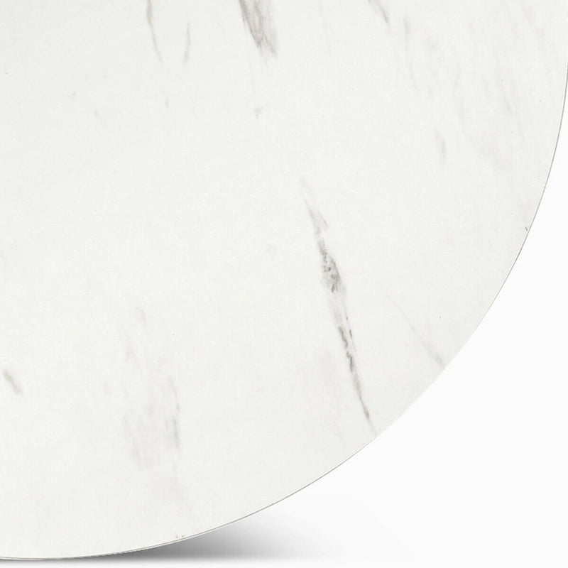 Moasis Table d'appoint ronde à 2 niveaux avec plateau en faux marbre pour salon