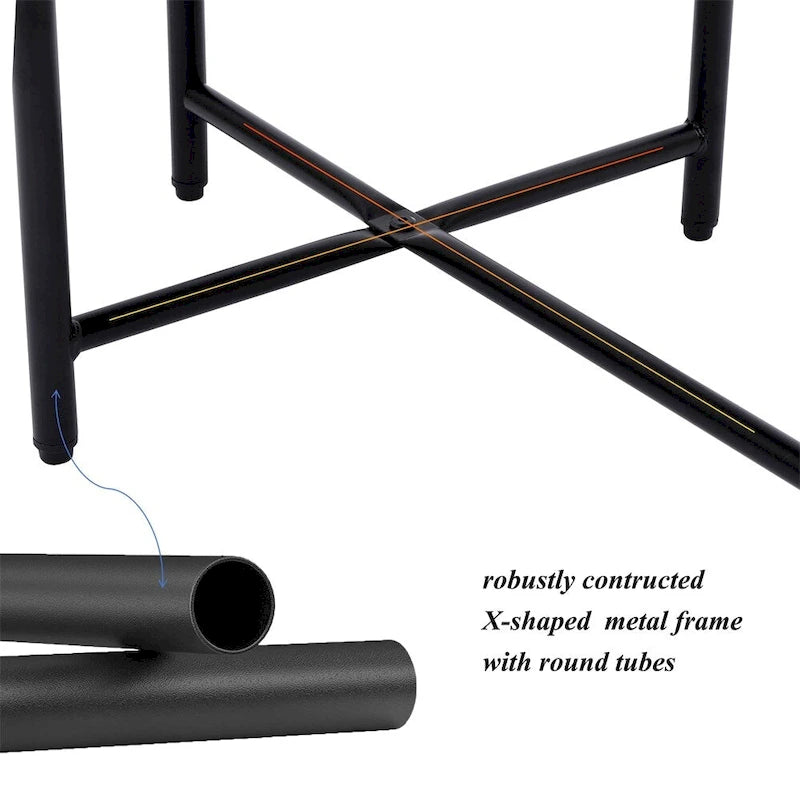Table d'appoint ronde moderne à 2 niveaux avec étagère de rangement en bois