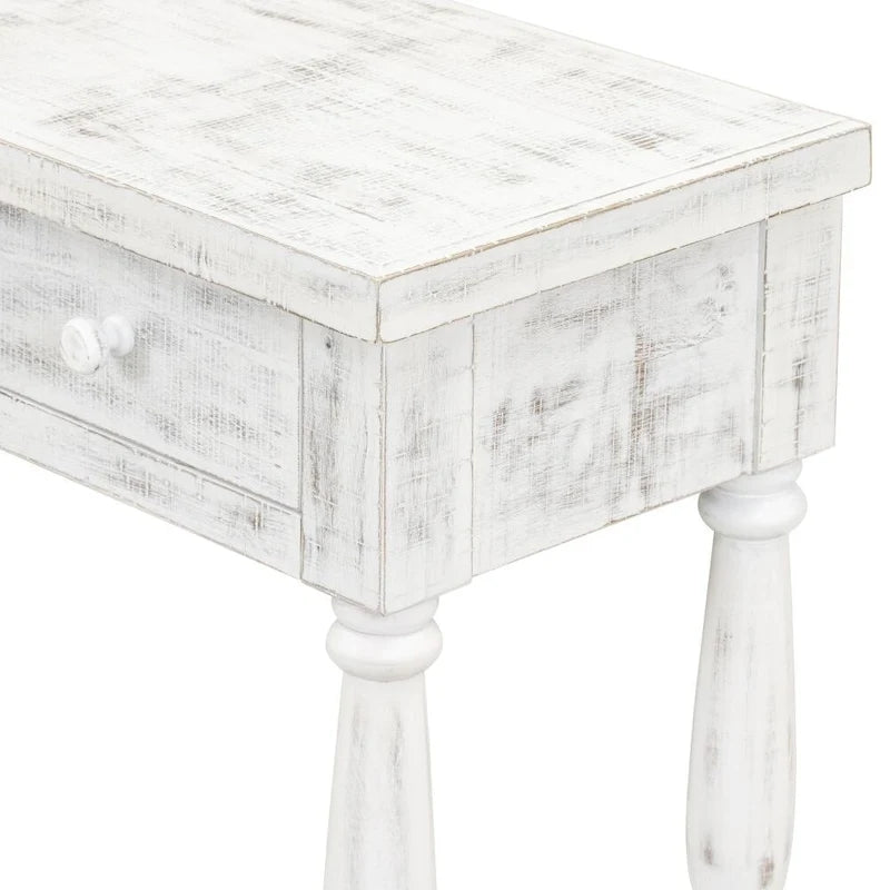 Console de style rétro pour entrée, salon ou chambre, avec 4 tiroirs de rangement et 1 étagère