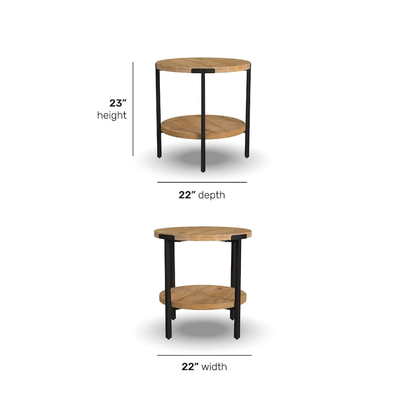 Table d'appoint ronde en bois ouvragé