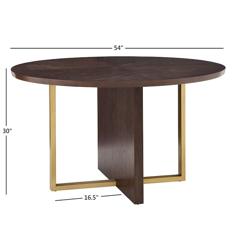 Stół obiadowy okrągły 54 cale Andrea Espresso marki iNSPIRE Q Modern – okrągły stół obiadowy 54 cale
