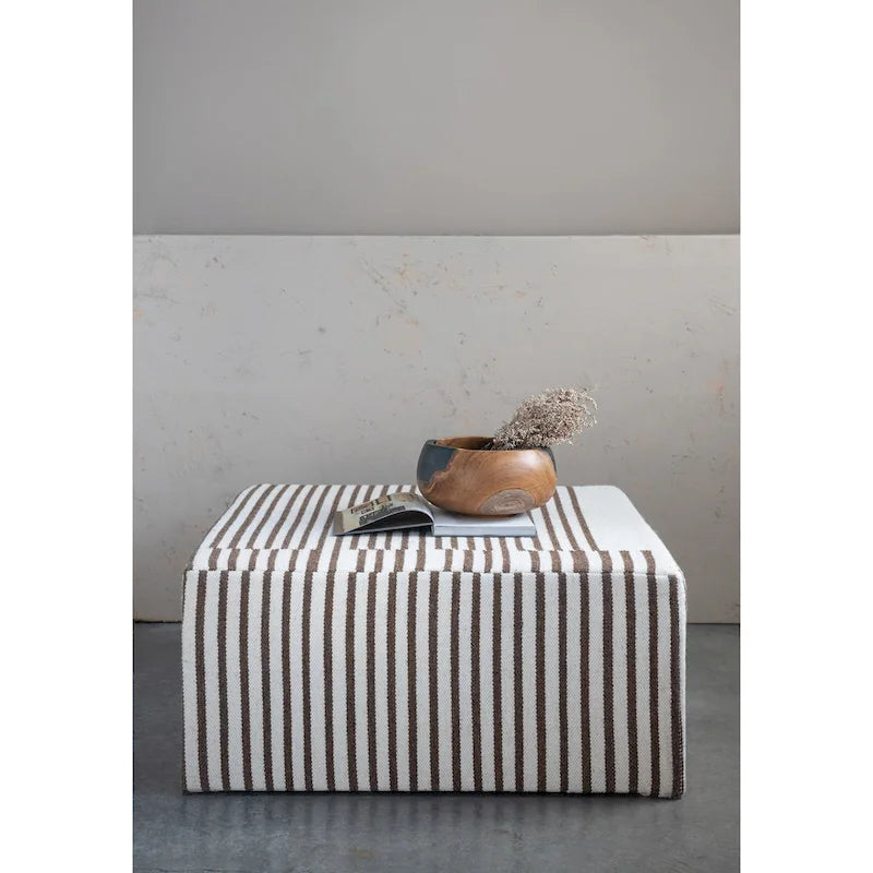 Table basse ottomane rembourrée en Kilim de laine