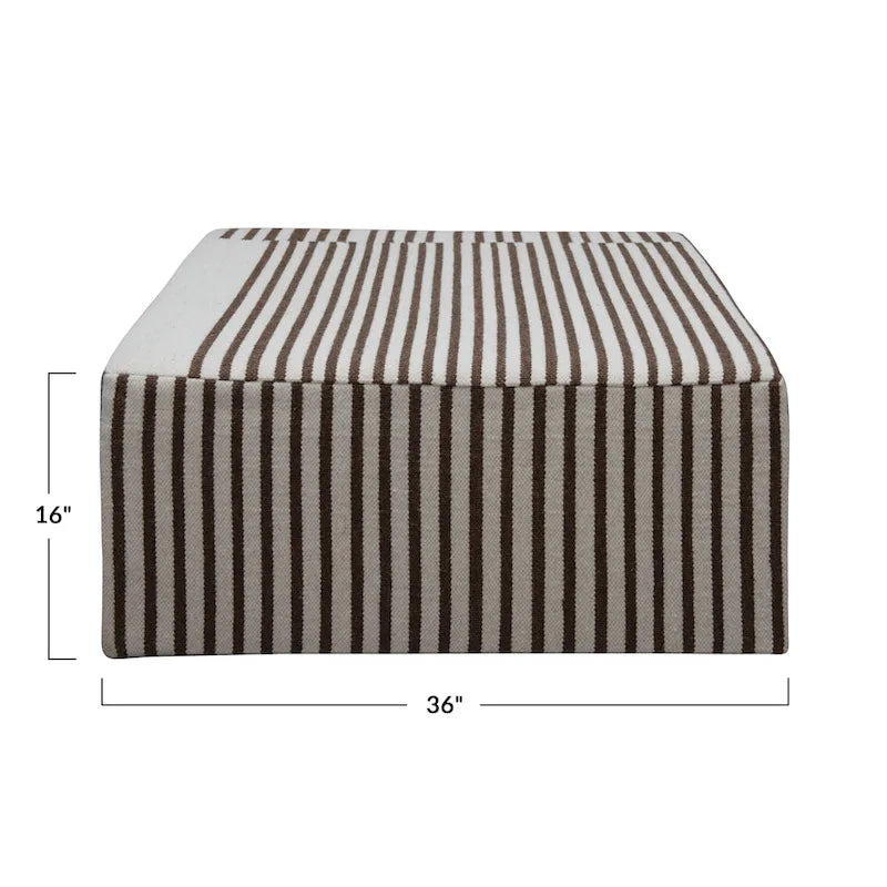 Table basse ottomane rembourrée en Kilim de laine