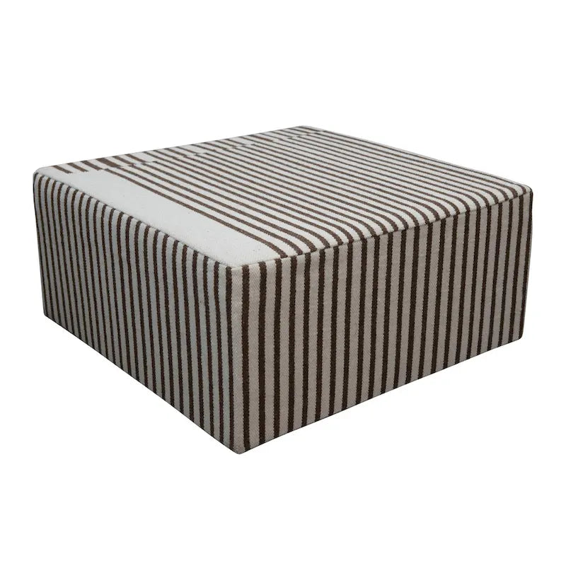 Table basse ottomane rembourrée en Kilim de laine