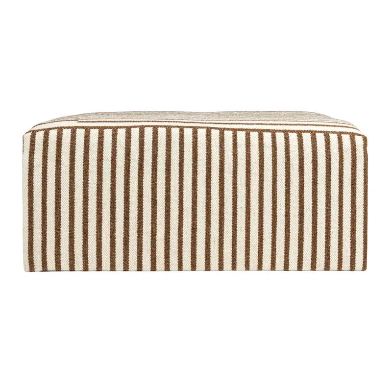 Table basse ottomane rembourrée en Kilim de laine