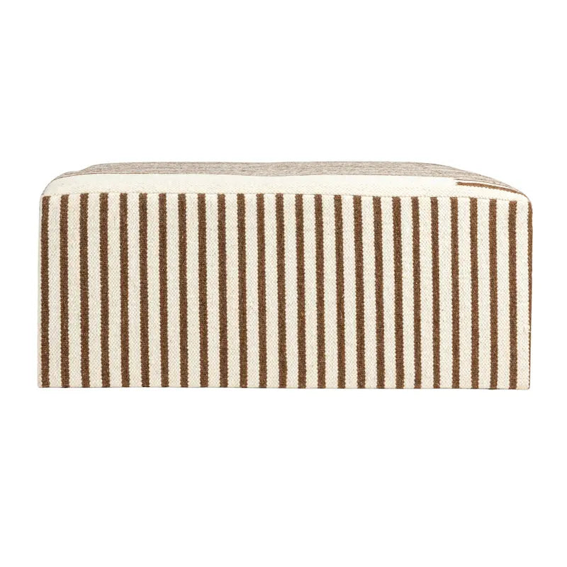 Table basse ottomane rembourrée en Kilim de laine