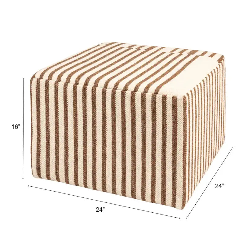 Table basse ottomane rembourrée en Kilim de laine