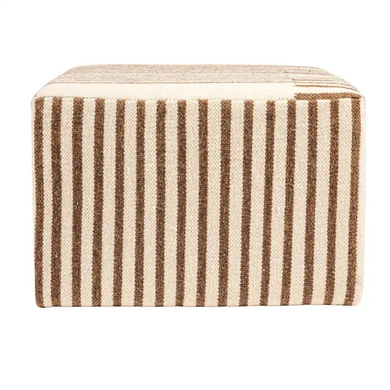 Table basse ottomane rembourrée en Kilim de laine