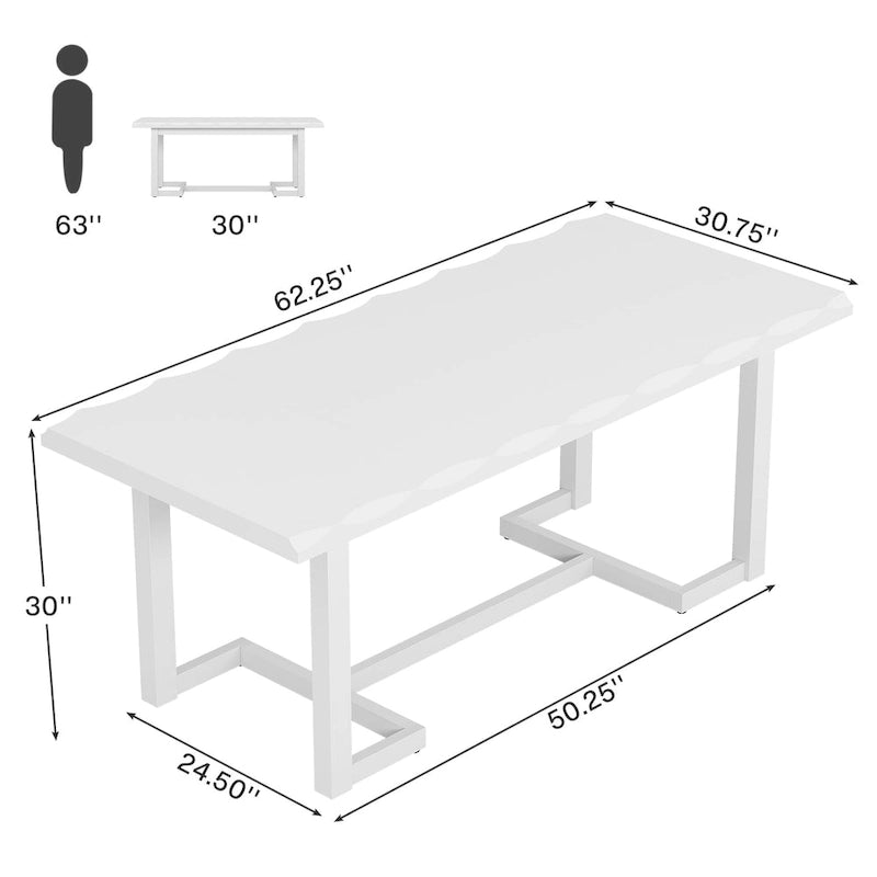 Prostokątny stół jadalny 160 cm z nogami z litego drewna i grubym blatem dla 4-6 osób