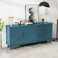70.07Grand buffet 4 portes, identique pour salon, cuisine, chambre, couloir, vert olive, bleu marine, bleu paon