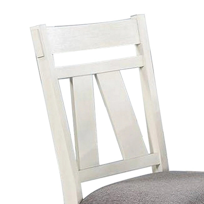 Chaise de salle à manger classique Lexi 24 pouces, assise rembourrée, lot de 2, Gris, Blanc