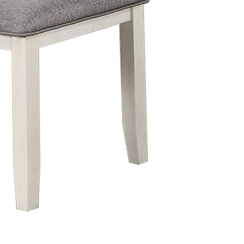 Chaise de salle à manger classique Lexi 24 pouces, assise rembourrée, lot de 2, Gris, Blanc