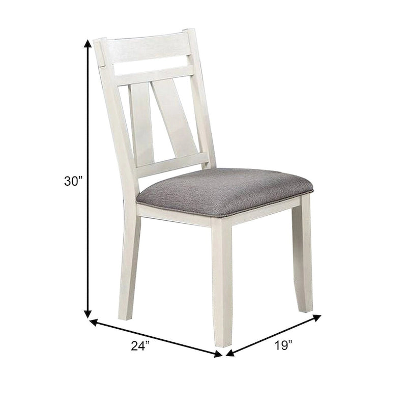 Chaise de salle à manger classique Lexi 24 pouces, assise rembourrée, lot de 2, Gris, Blanc