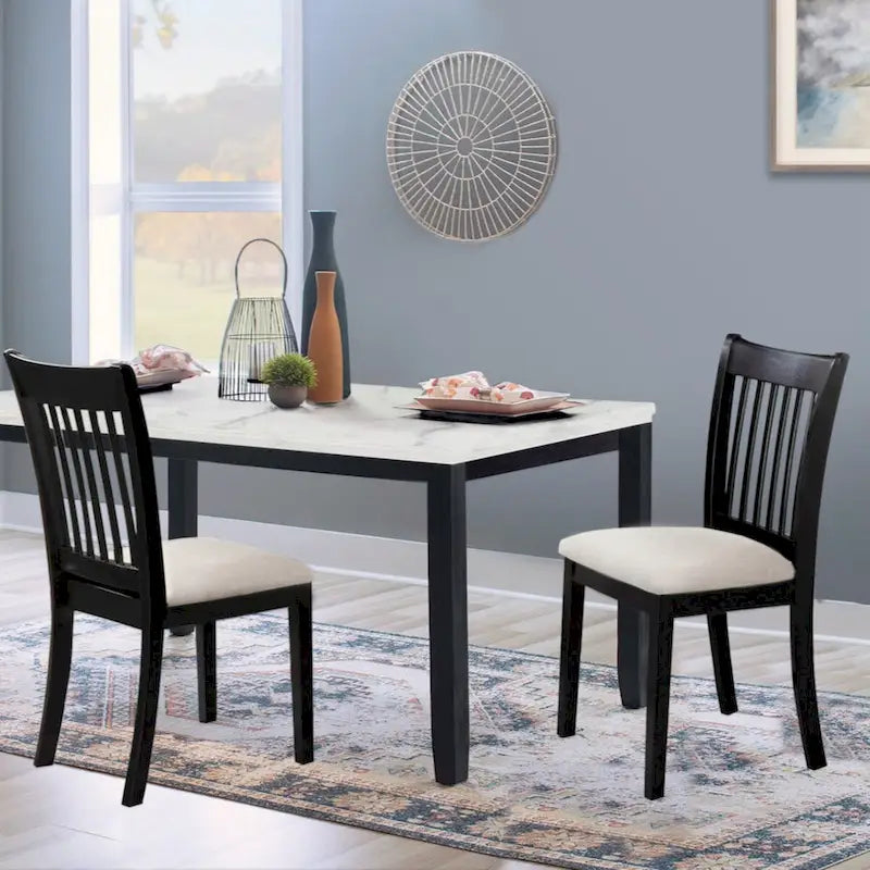 Tapicerowane Siedzenia Wygodne Czarne Krzesła Do Jadalni Zestaw 2 Sztuk Do Domku Wiejskiego, Kuchni