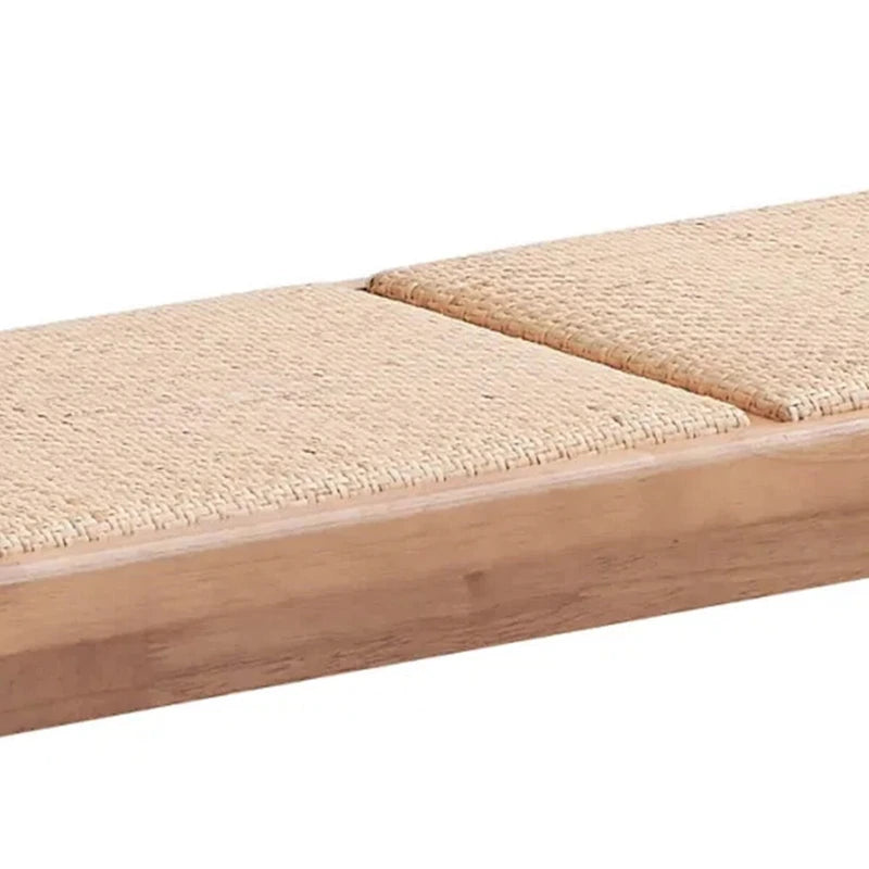 Ławka do jadalni Tina, 130 cm, przejściowa, pleciony rattan, naturalne brązowe drewno