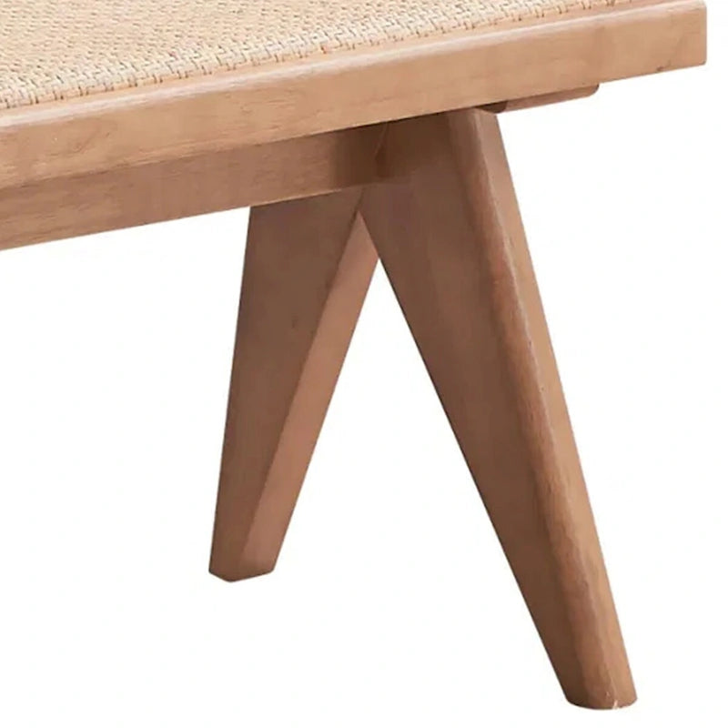 Ławka do jadalni Tina, 130 cm, przejściowa, pleciony rattan, naturalne brązowe drewno