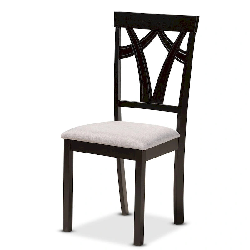 Ensemble de salle à manger 5 pièces en bois Telma moderne et contemporain – Gris/Brun foncé