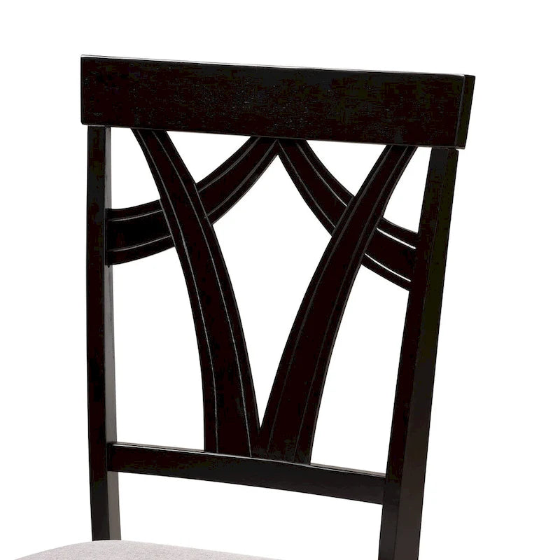 Ensemble de salle à manger 5 pièces en bois Telma moderne et contemporain – Gris/Brun foncé