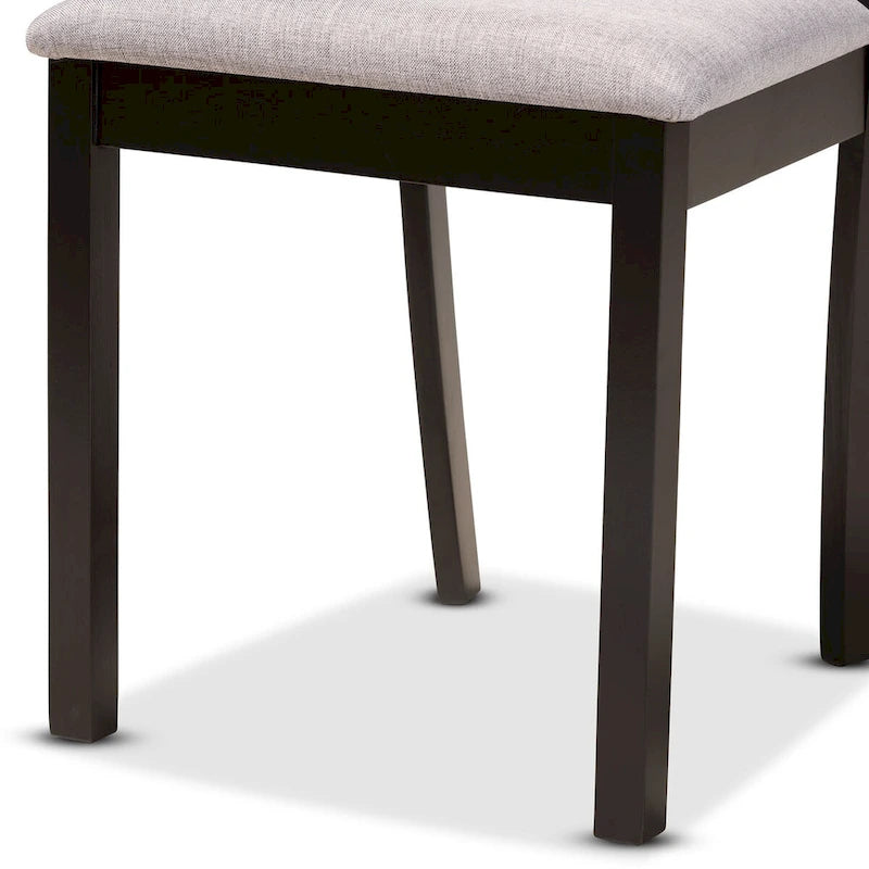 Ensemble de salle à manger 5 pièces en bois Telma moderne et contemporain – Gris/Brun foncé