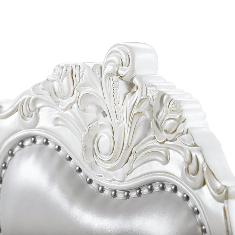 Chaises de salle à manger avec accoudoirs Eugene de Furniture of America, en bois massif traditionnel, avec garniture cloutée et pieds cabrioles (Lot de 2)