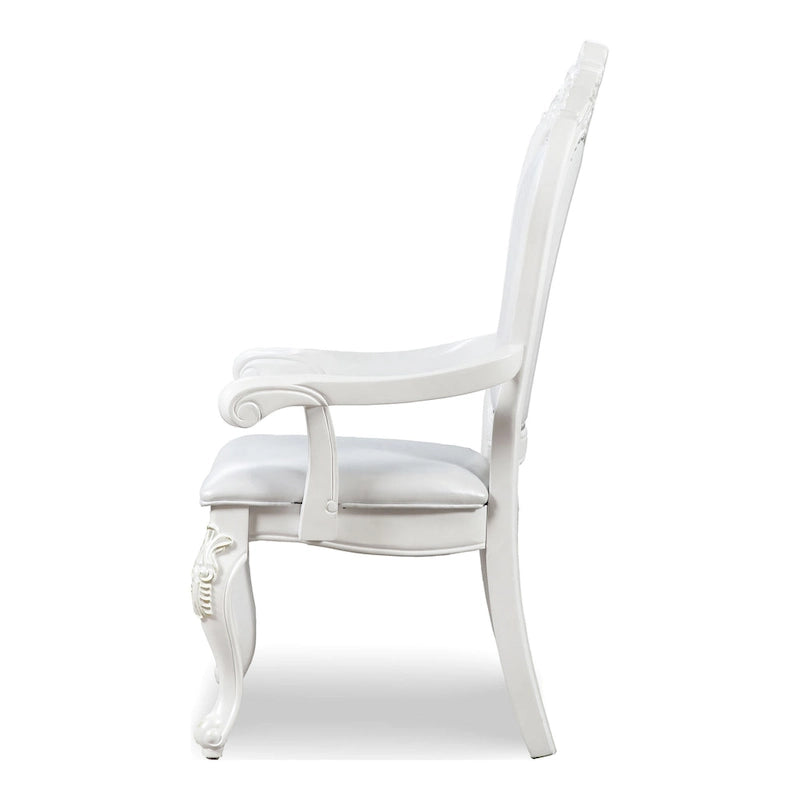 Chaises de salle à manger avec accoudoirs Eugene de Furniture of America, en bois massif traditionnel, avec garniture cloutée et pieds cabrioles (Lot de 2)