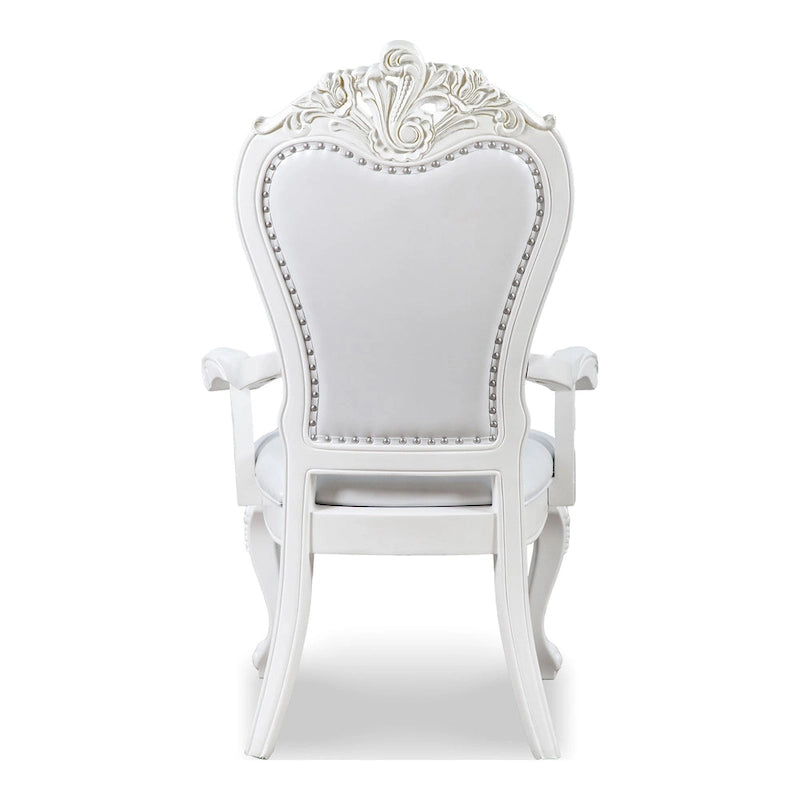 Chaises de salle à manger avec accoudoirs Eugene de Furniture of America, en bois massif traditionnel, avec garniture cloutée et pieds cabrioles (Lot de 2)