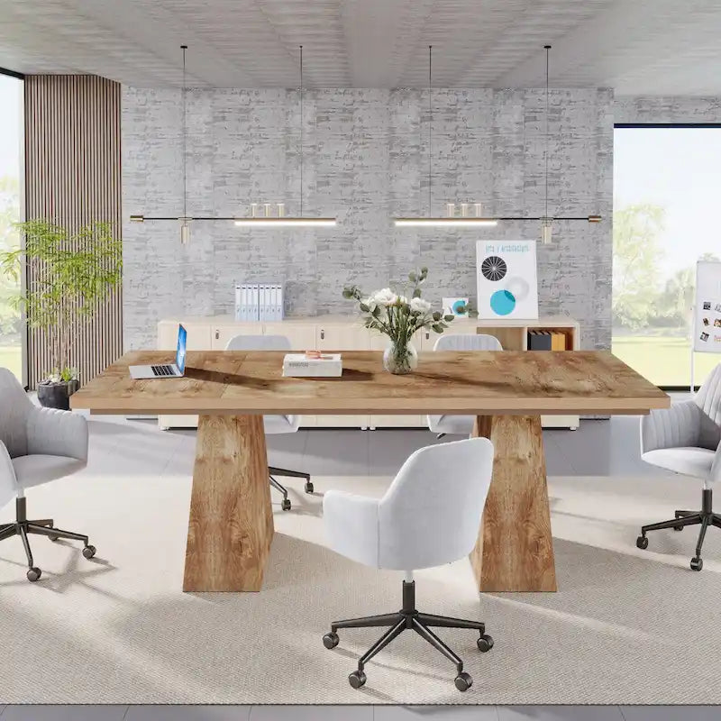 Table à manger moderne de 160 cm pour 4-6 personnes, table de cuisine en bois
