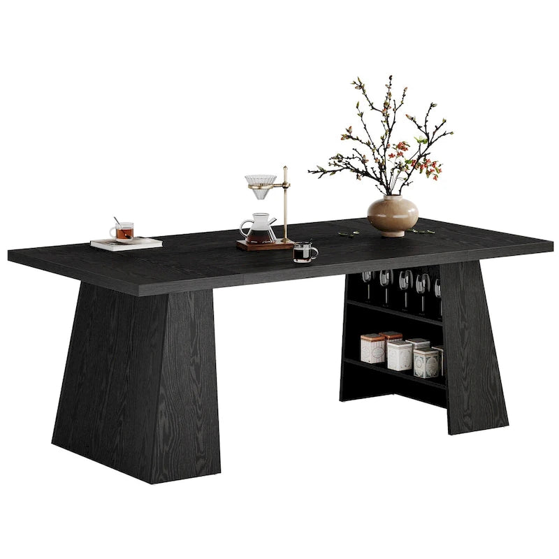 Table à manger moderne de 160 cm pour 4-6 personnes, table de cuisine en bois