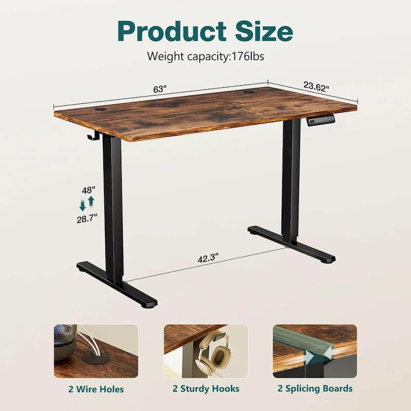 Elektryczne Biurko Komputerowe z Regulacją Wysokości, Ergonomiczne