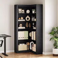 Corner Bookshelf, 71.8'' Farmhouse Corner Bookcase, L-Shaped Bookshelf Large Bookcase, 5 Tier Display Shelf Heavy Duty Bookcases for Home