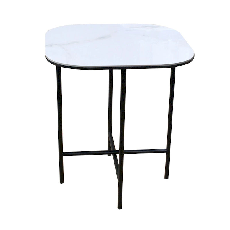 Zestaw 3 stolików kawowych Lotus z białym ceramicznym blatem – 40*120*58 cm