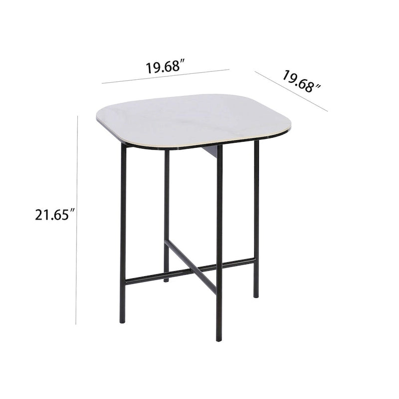 Zestaw 3 stolików kawowych Lotus z białym ceramicznym blatem – 40*120*58 cm