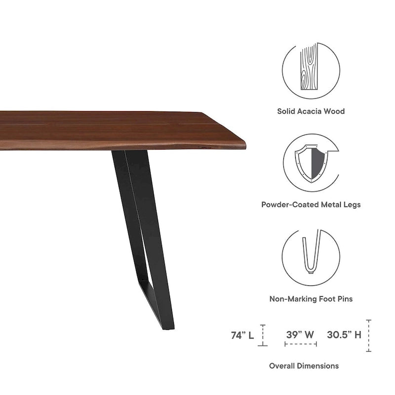 Table à manger en bois d'acacia massif Viggo 74