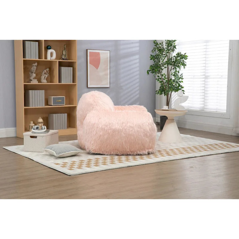 Fauteuil poire pour adulte, canapé paresseux à poils longs, rempli de mousse haute densité, chaise moderne et confortable pour adolescent