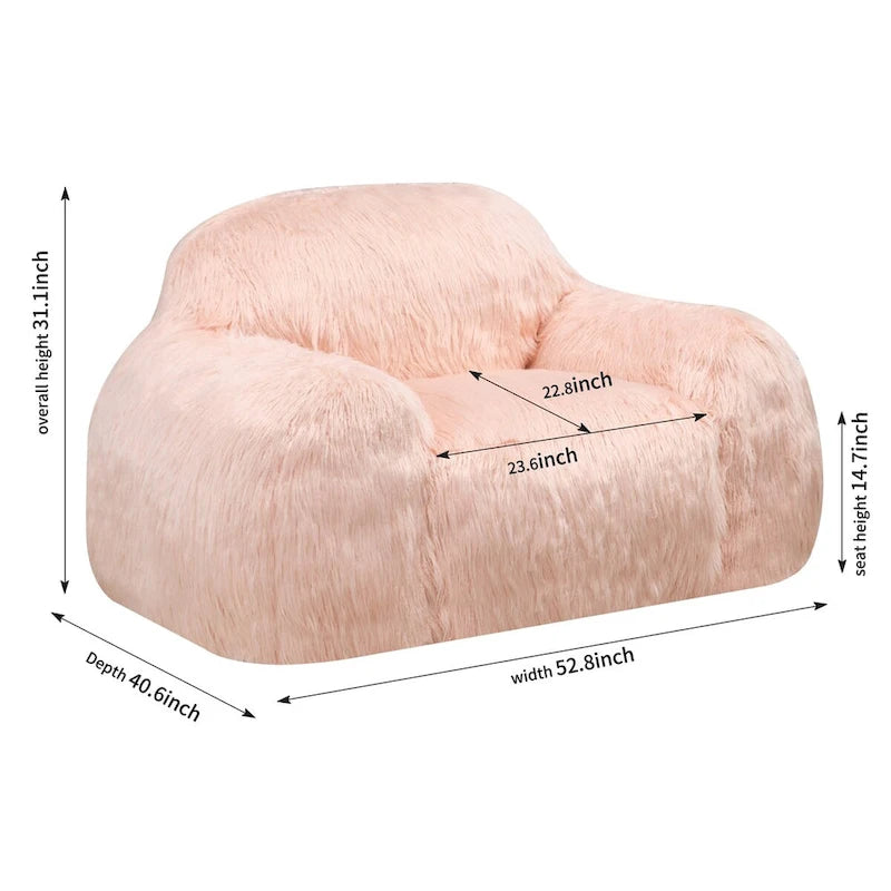 Fauteuil poire pour adulte, canapé paresseux à poils longs, rempli de mousse haute densité, chaise moderne et confortable pour adolescent