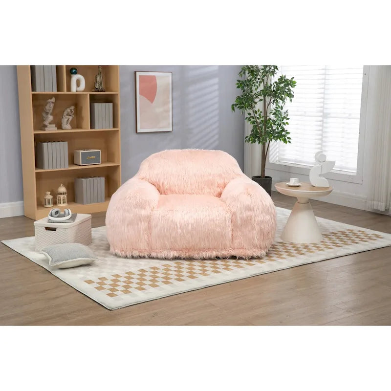 Fauteuil poire pour adulte, canapé paresseux à poils longs, rempli de mousse haute densité, chaise moderne et confortable pour adolescent